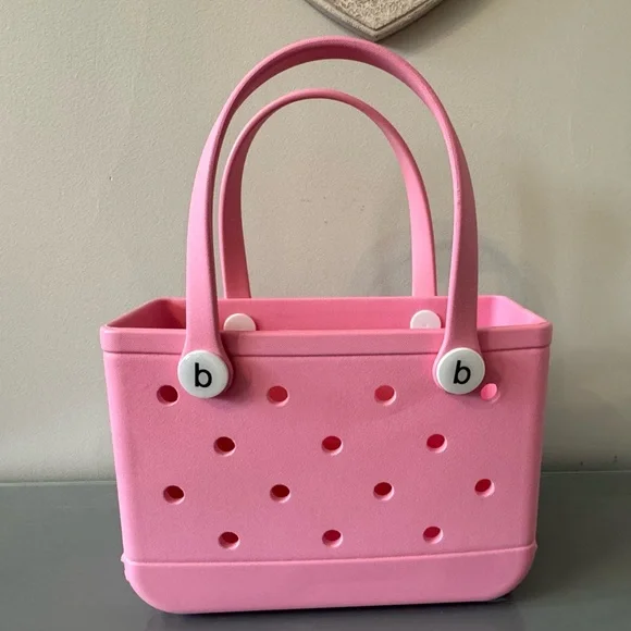 New! New! EVA Waterproof Bogg /Croc Style -Tote bag -Bitty Size -light pink - Picture 1 of 5